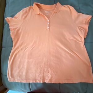 👗 Croft & Barrow Women's Button Polo Shirt in Soft Peach